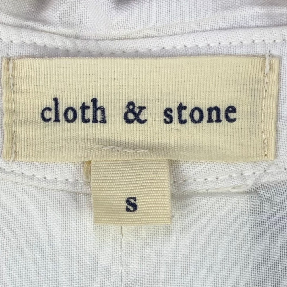 Cloth & Stone Anthropologie Button Down Shirt Womens S White Beach Tencel Pocket - Picture 4 of 11